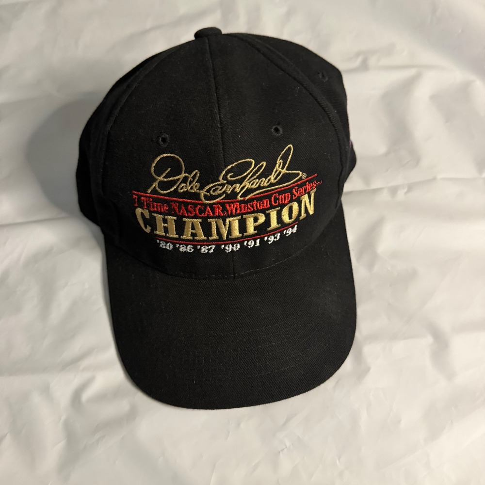 Chase Authentics Mens Dale Earnhardt Winston Cup Champion Hat OSFA Black Vintage
